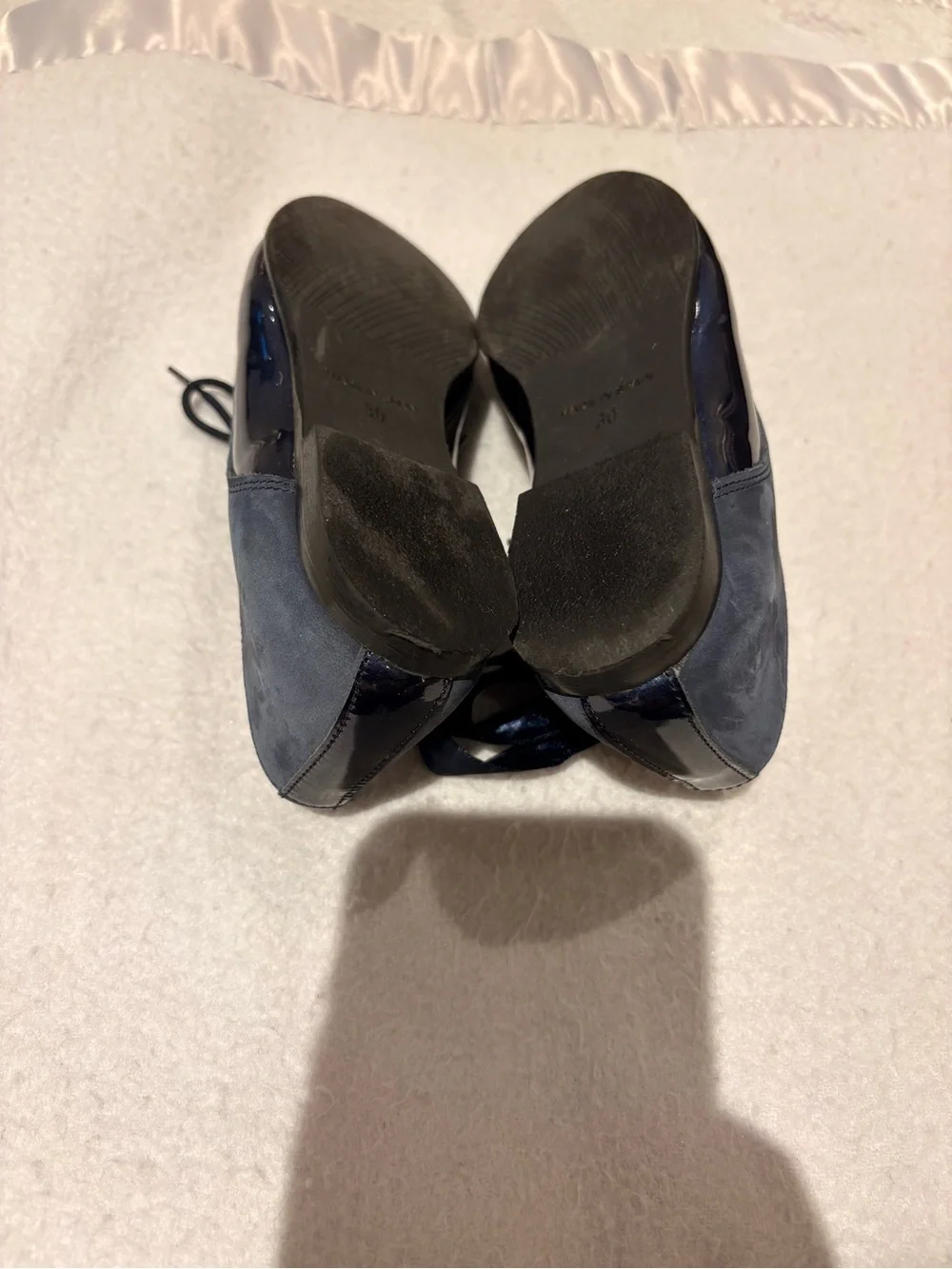 Andanines Boys Size 12 Navy Patent Leather and Suede Dress Shoes Made in Spain